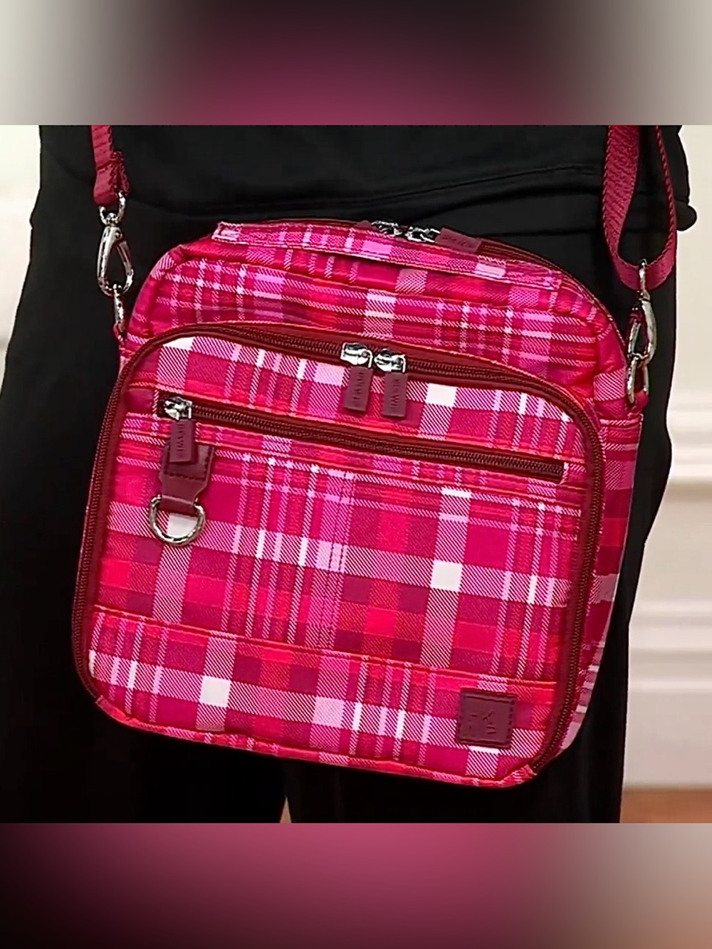 IHKWIP Pink Plaid Crossbody Bag. NWT